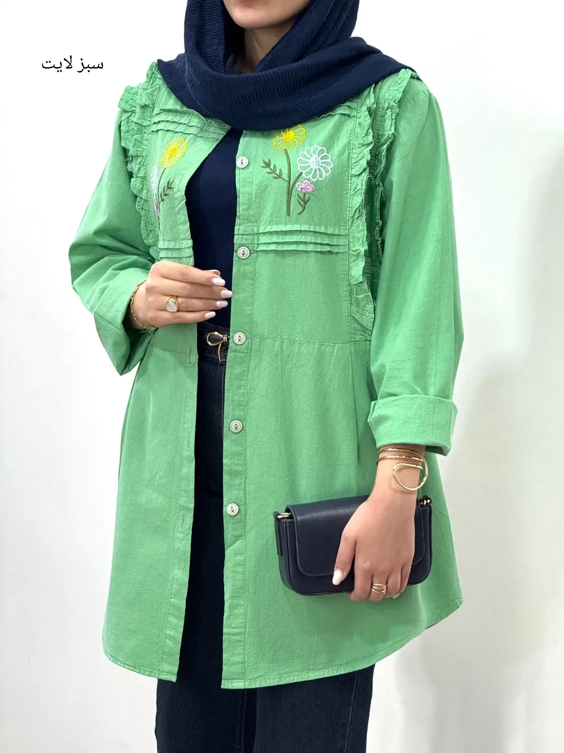 مانتو لینن گلدوزی آفتاب